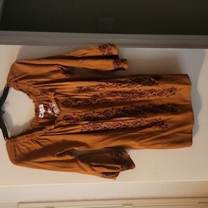 NWT Angel Heart Boutique Mustard Tunic Size Large (12).